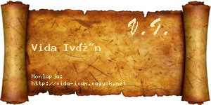 Vida Iván névjegykártya